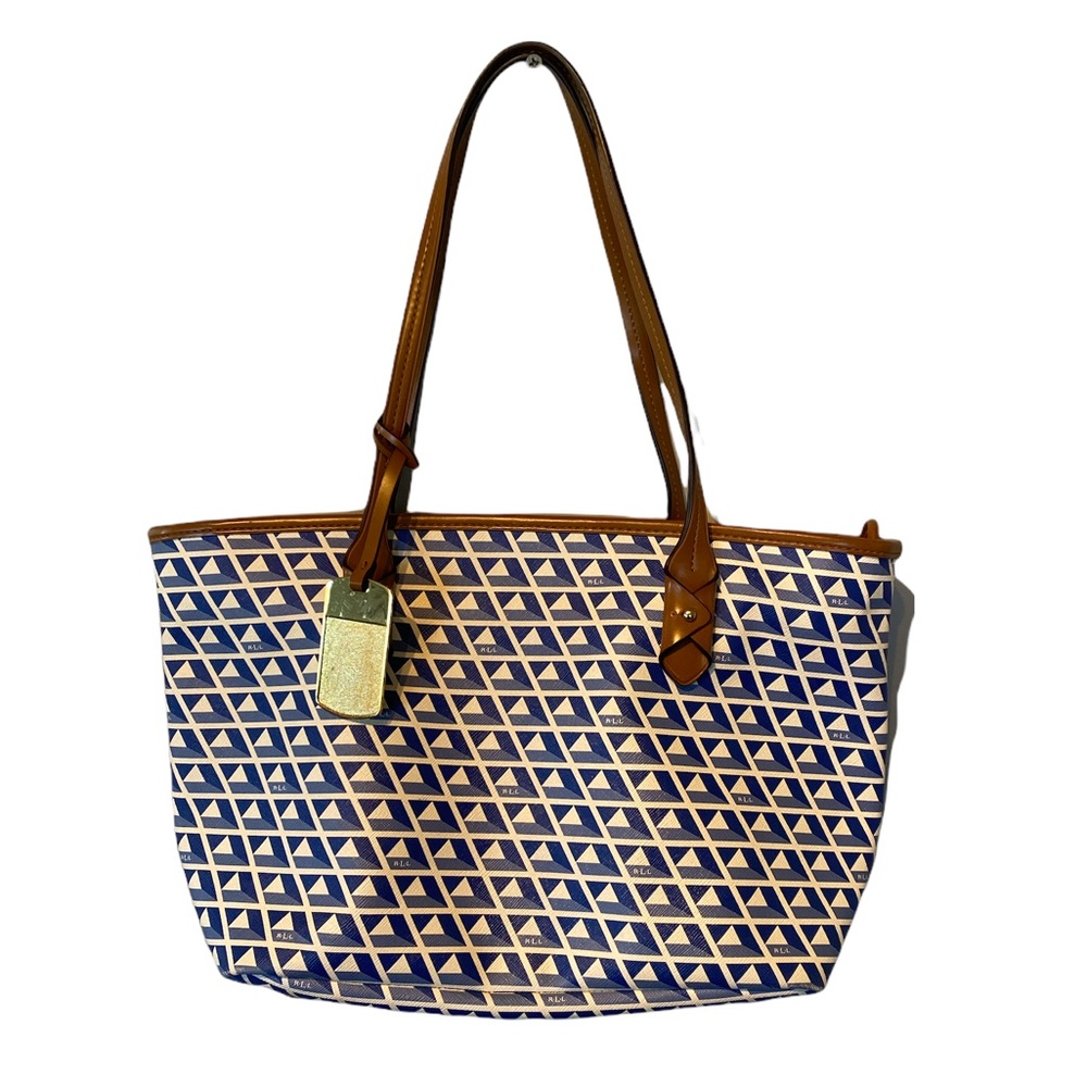 Lauren Ralph Lauren Coated Canvas geometric print tote